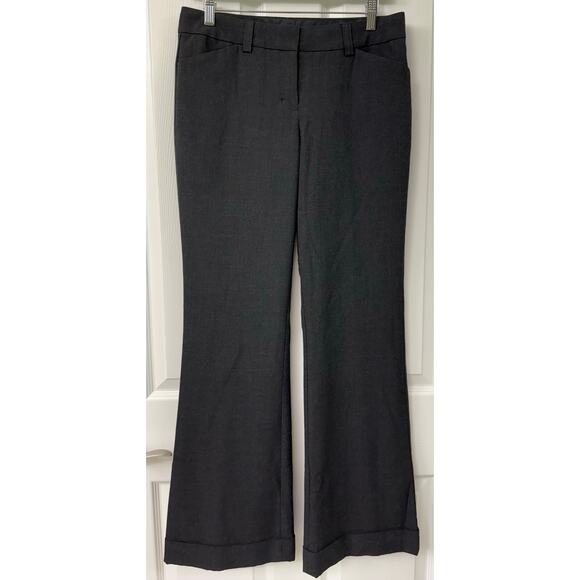 Express Design Studio Editor Bootcut Pants 4 charcoal Gray black Flat Front - Picture 1 of 5
